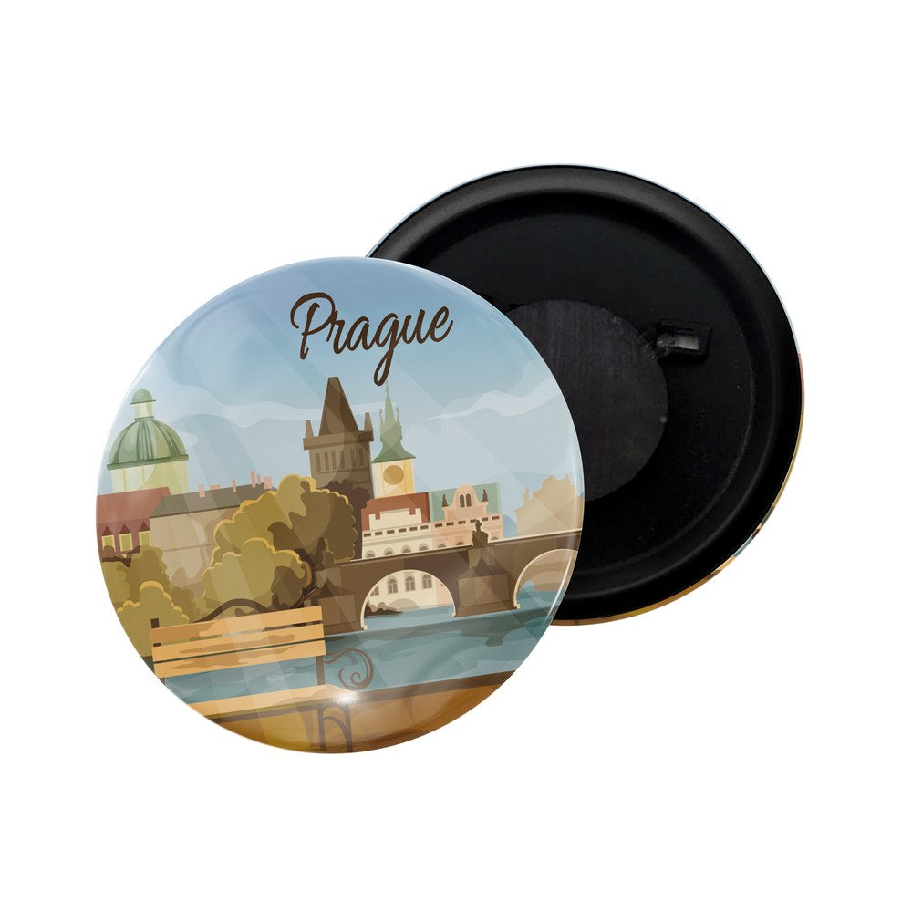 dhcrafts Fridge Magnet Multicolor Czech Republic Prague Glossy Finish Design Pack of 1 (58mm)